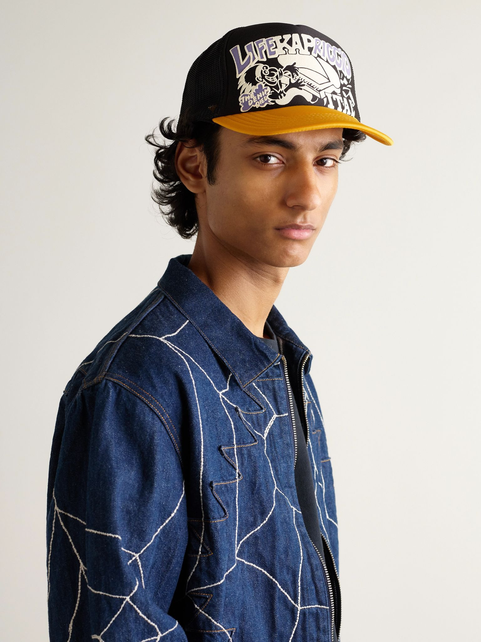 Life Kapriccio Mesh-Trimmed Printed Scuba Trucker Cap Black - 2