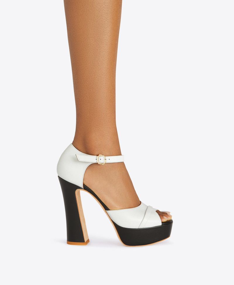 Yuri 125 - Black and White Platform Sandals 5