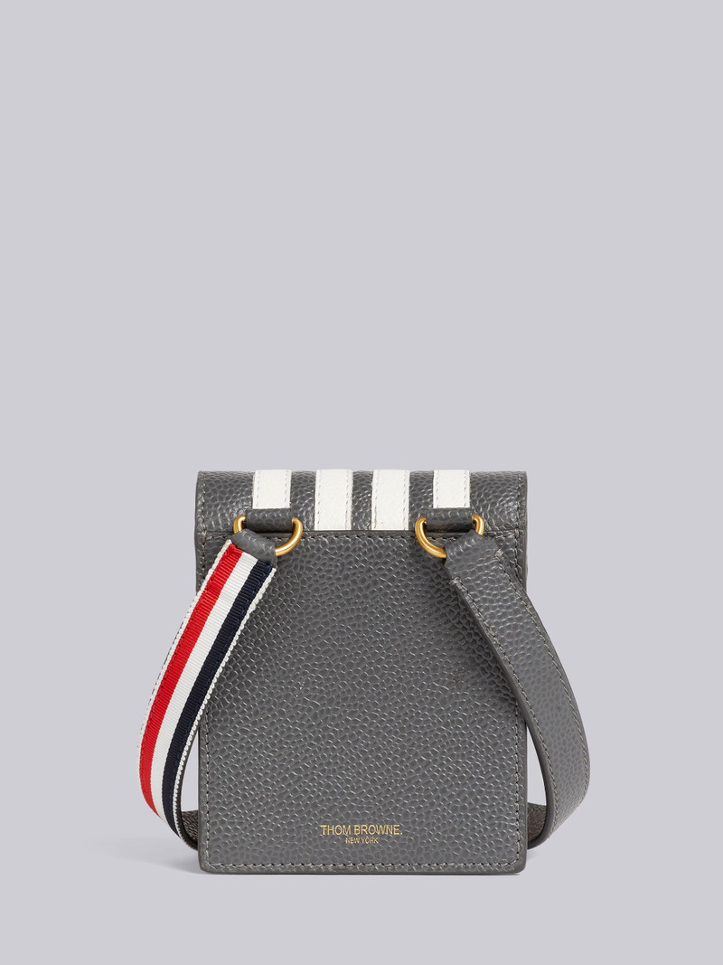 Dark Grey Pebbled Calfskin 4-Bar Applique Galaxy Z Flip Phone Holder 3