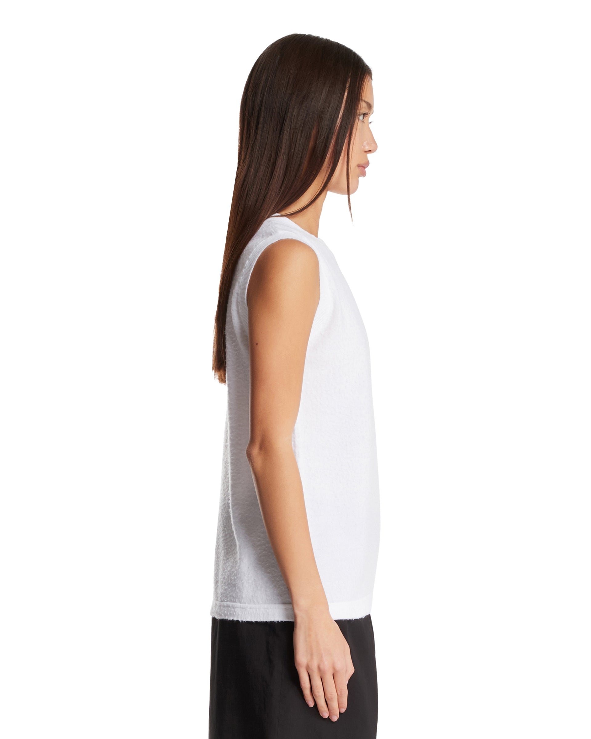 White Sleeveless Cotton Top - 5