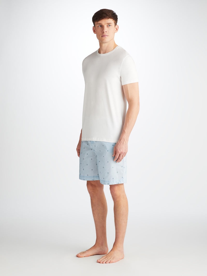 Men's Lounge Shorts Nelson 100 Cotton Batiste Blue - 3