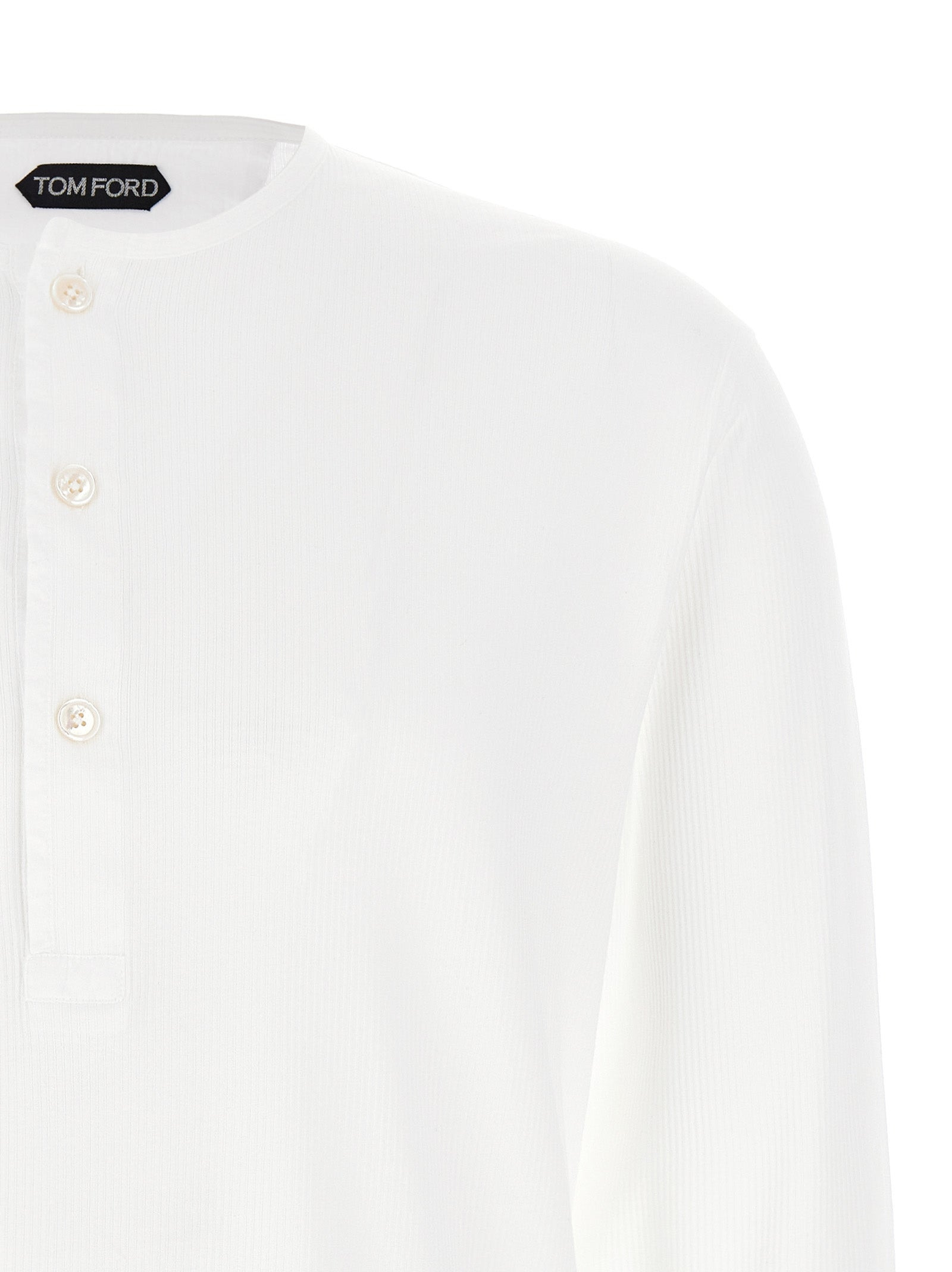 Ribbed Cotton T-Shirt White - 3