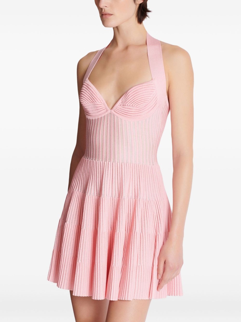 knitted A-line mini dress - 7