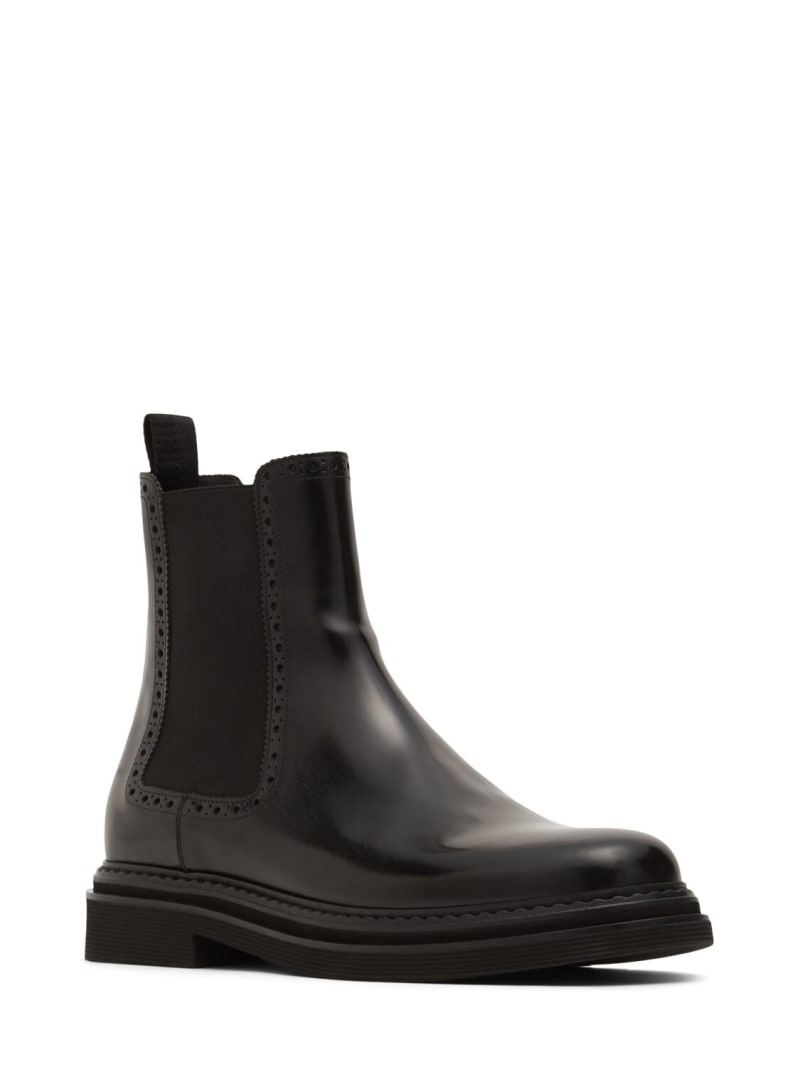 Brushed leather Chelsea boots - 3