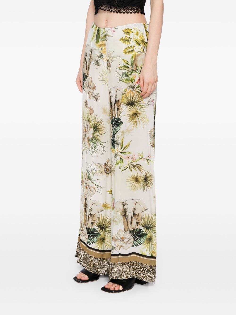 savannah-print chiffon pants - 3