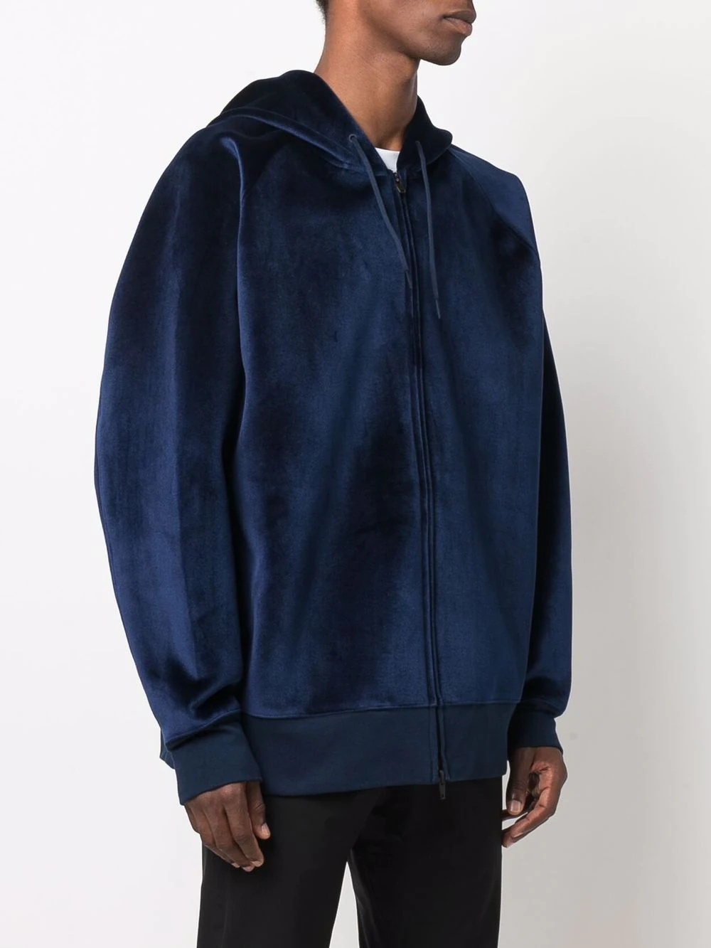 velvet hooded jacket - 4