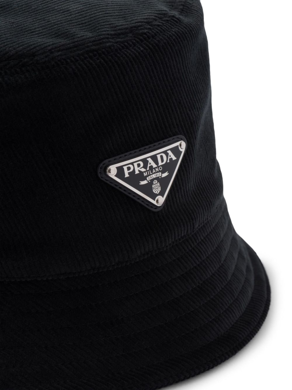 enamel triangle-logo corduroy bucket hat - 2