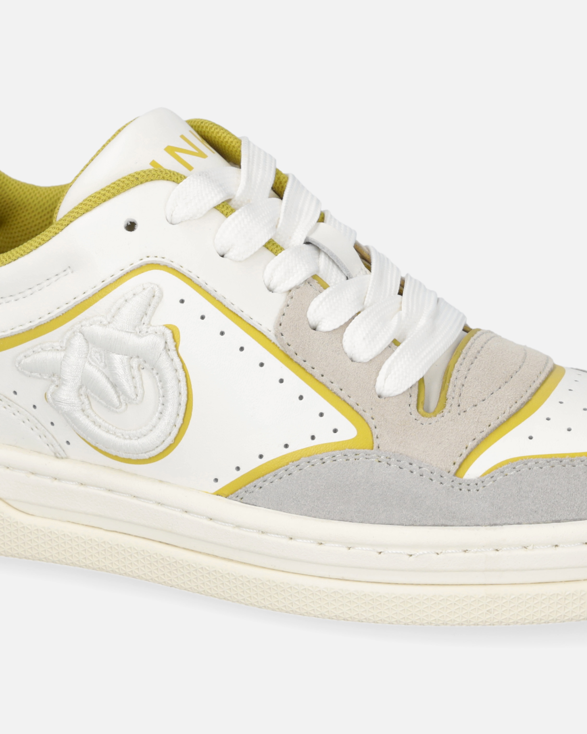 FLAT LEATHER SNEAKERS WITH EMBROIDERED LOGO - 4