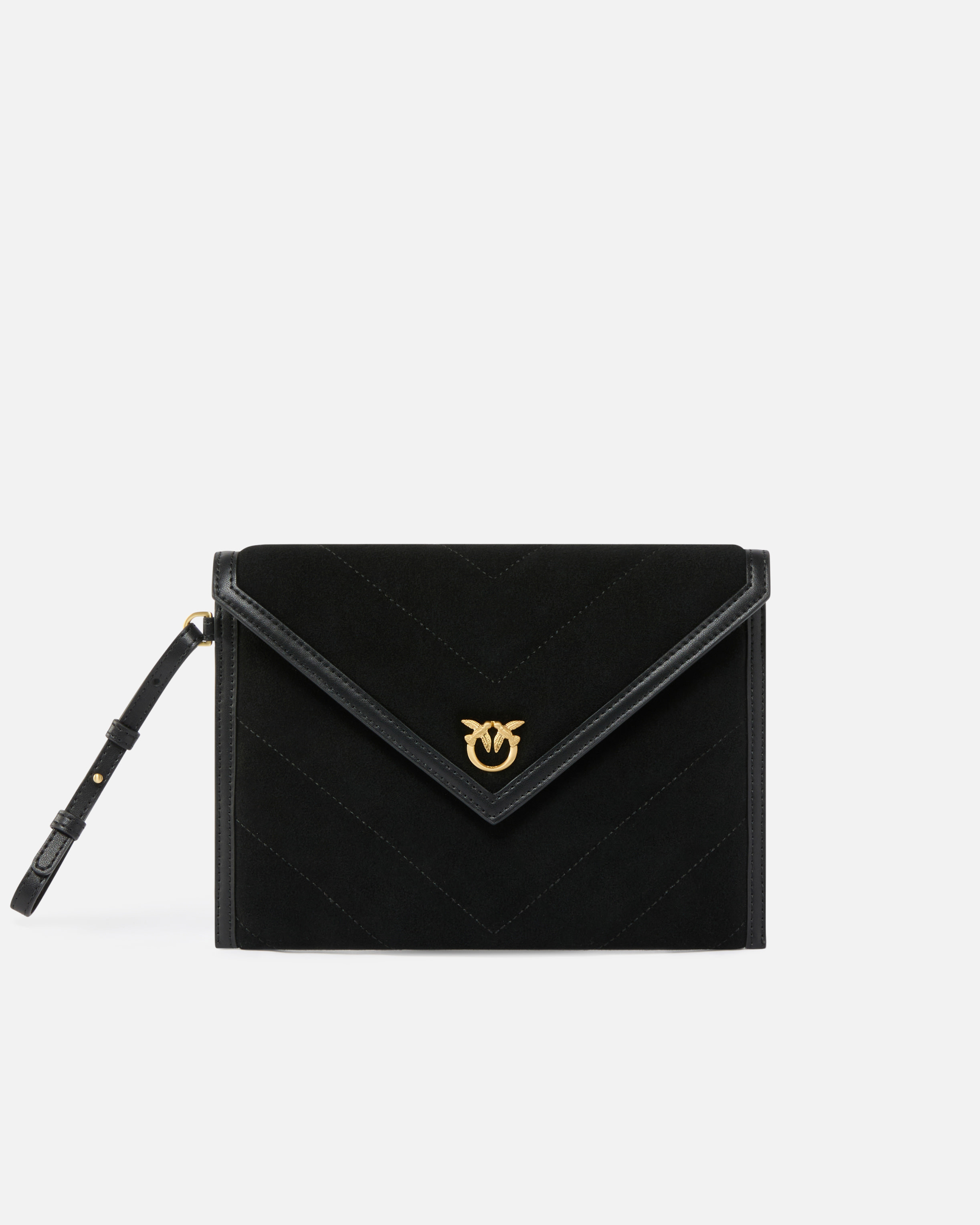 SUEDE POUCH WITH LOVE BIRDS LOGO - 1