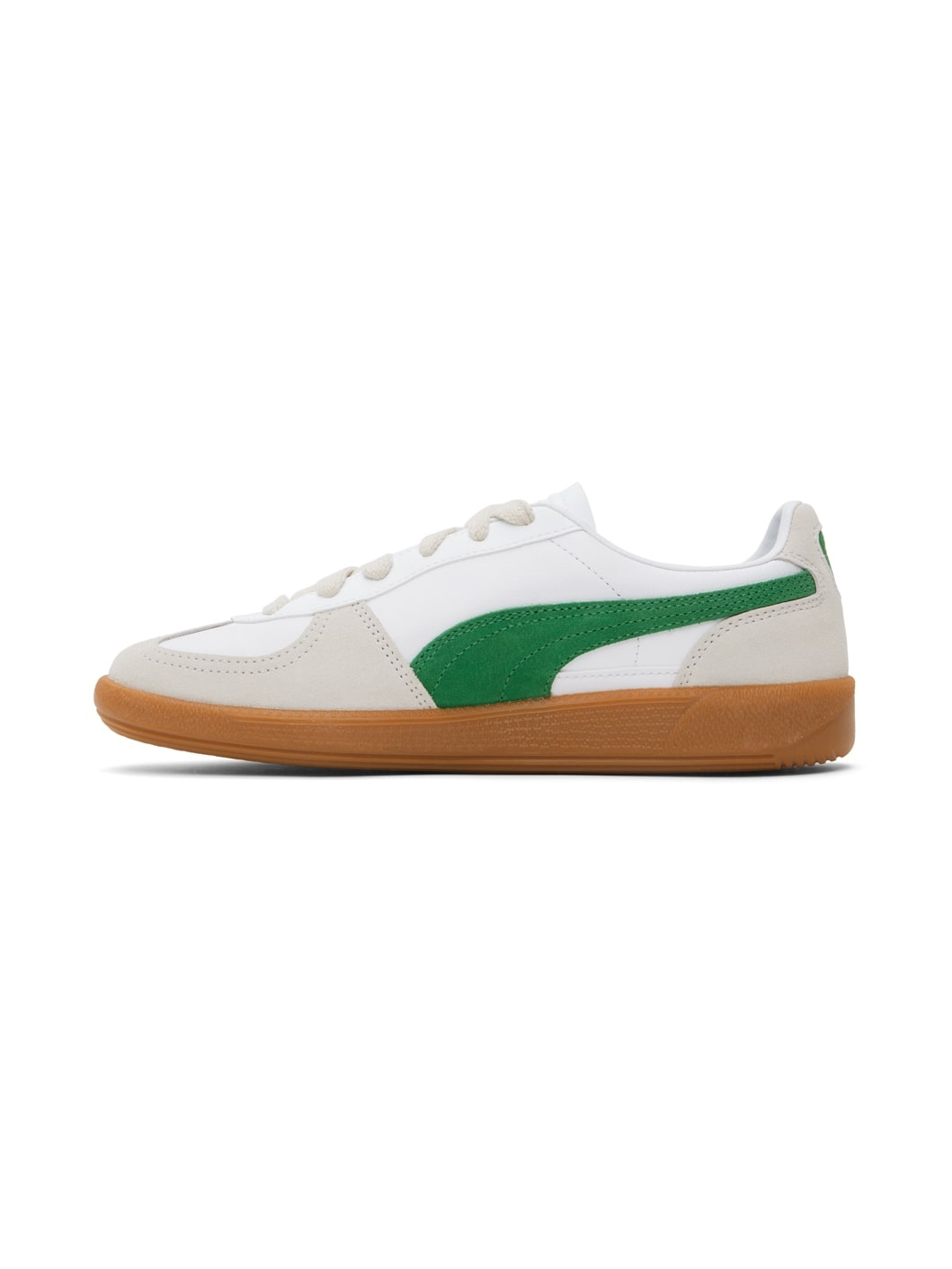 Off-White & Green Palermo Leather Sneakers - 3