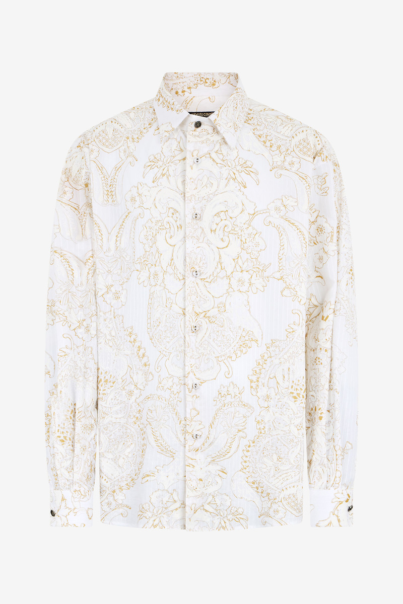 White Shirt with Ornamental Motif 1