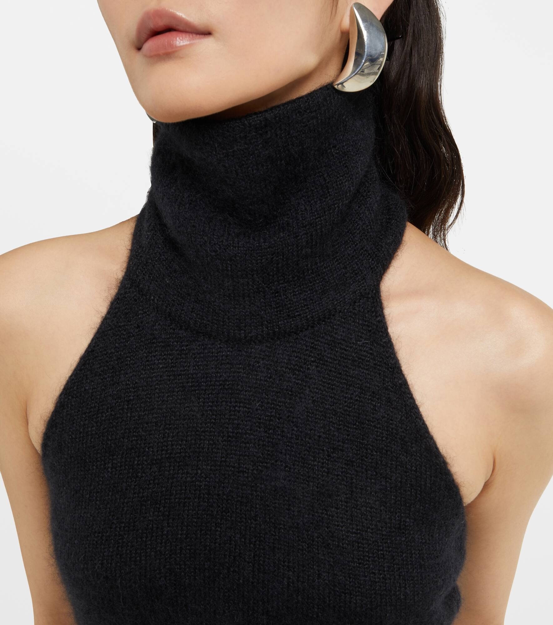 Halterneck mohair-blend maxi dress - 4