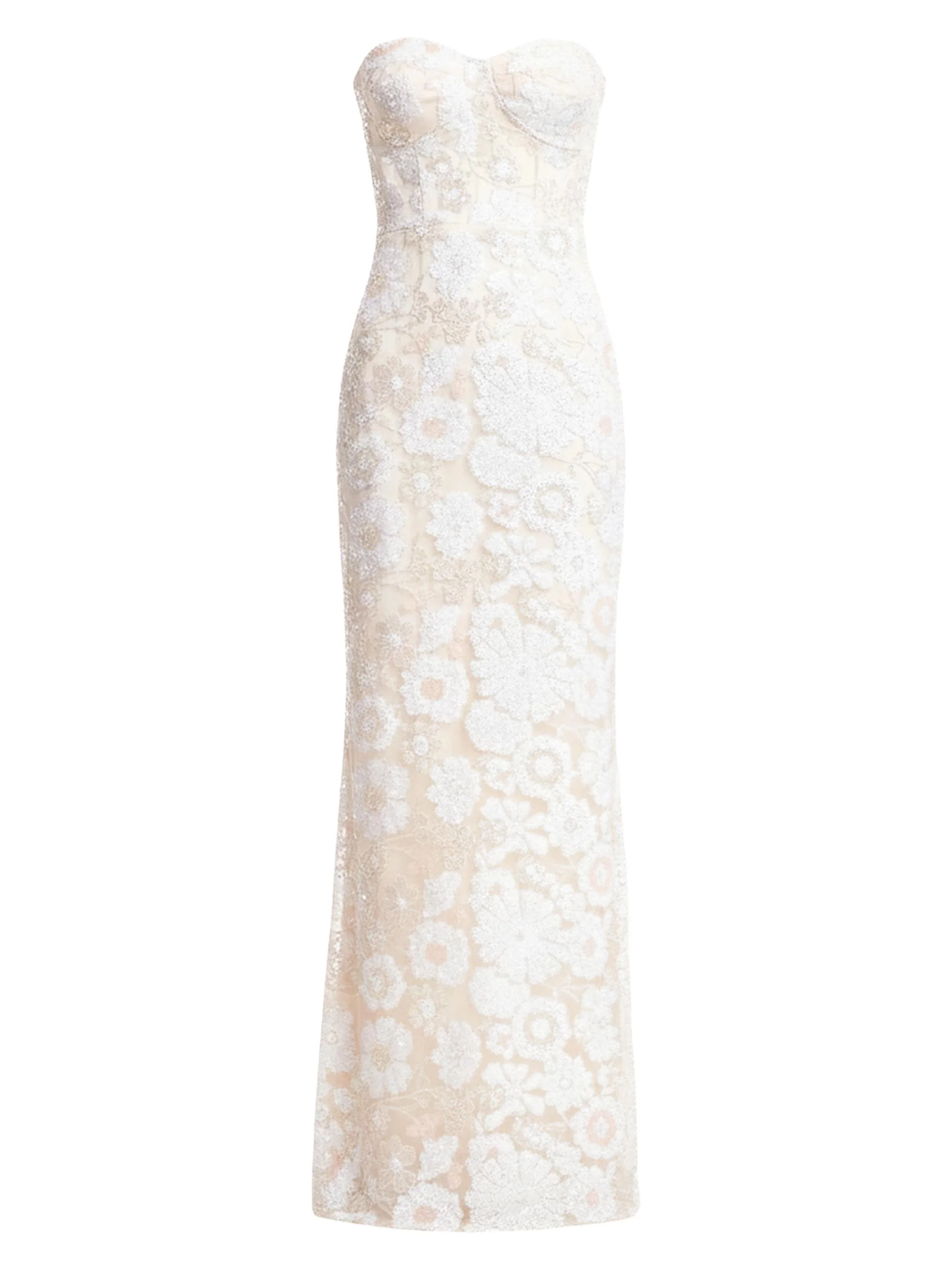 Women's Vada Sequined Sheath Gown - Off White Multi - 1