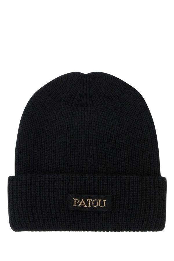【関税込み】Beanie - PATOU - Wool - Black PATOU Black wool beanie hat | gebnegozionline | REVERSIBLE
