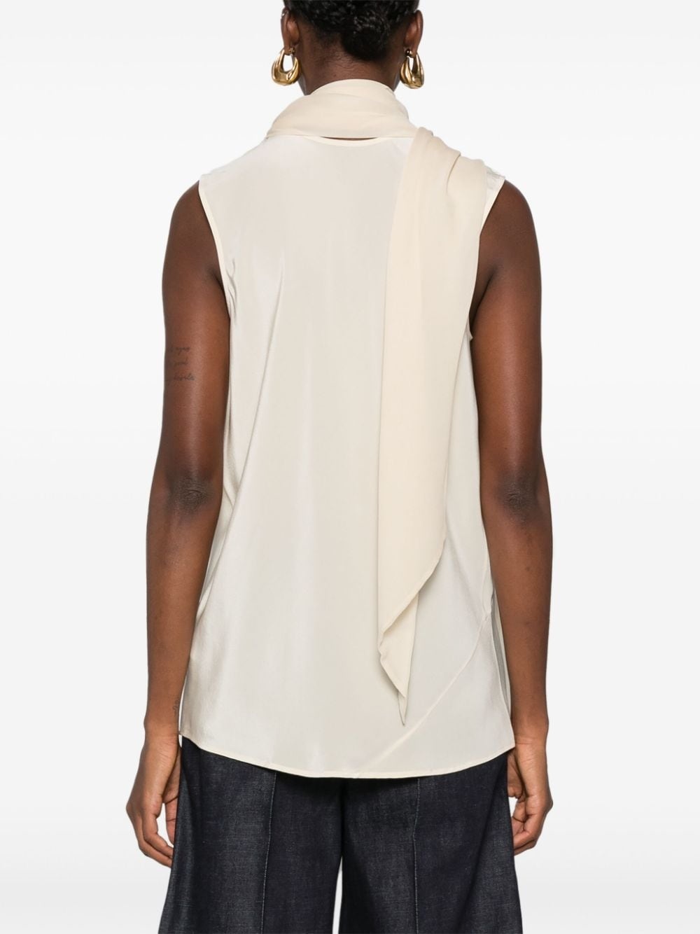 scarf sleeveless top - 4