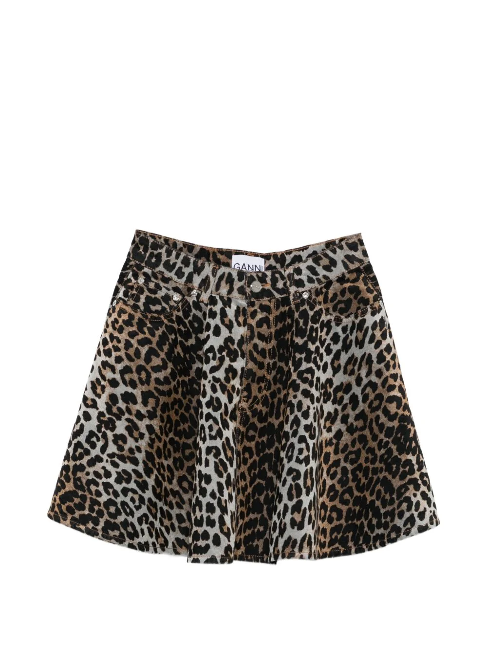 leopard-print mini skirt - 1