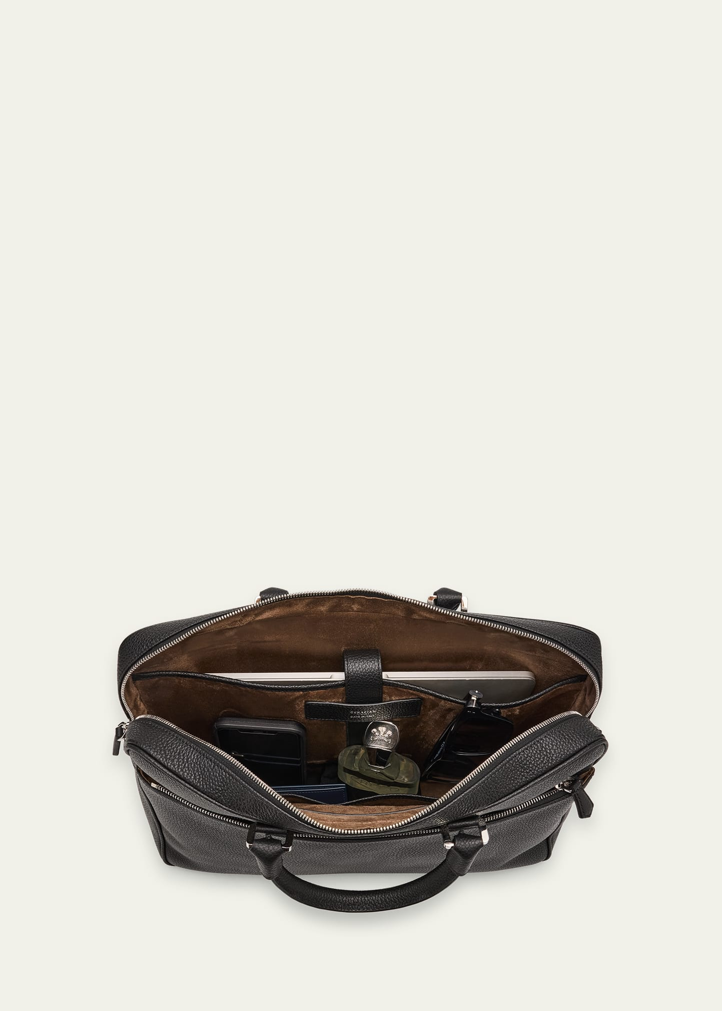Men's Cachemire Leather Slim Briefcase - 5