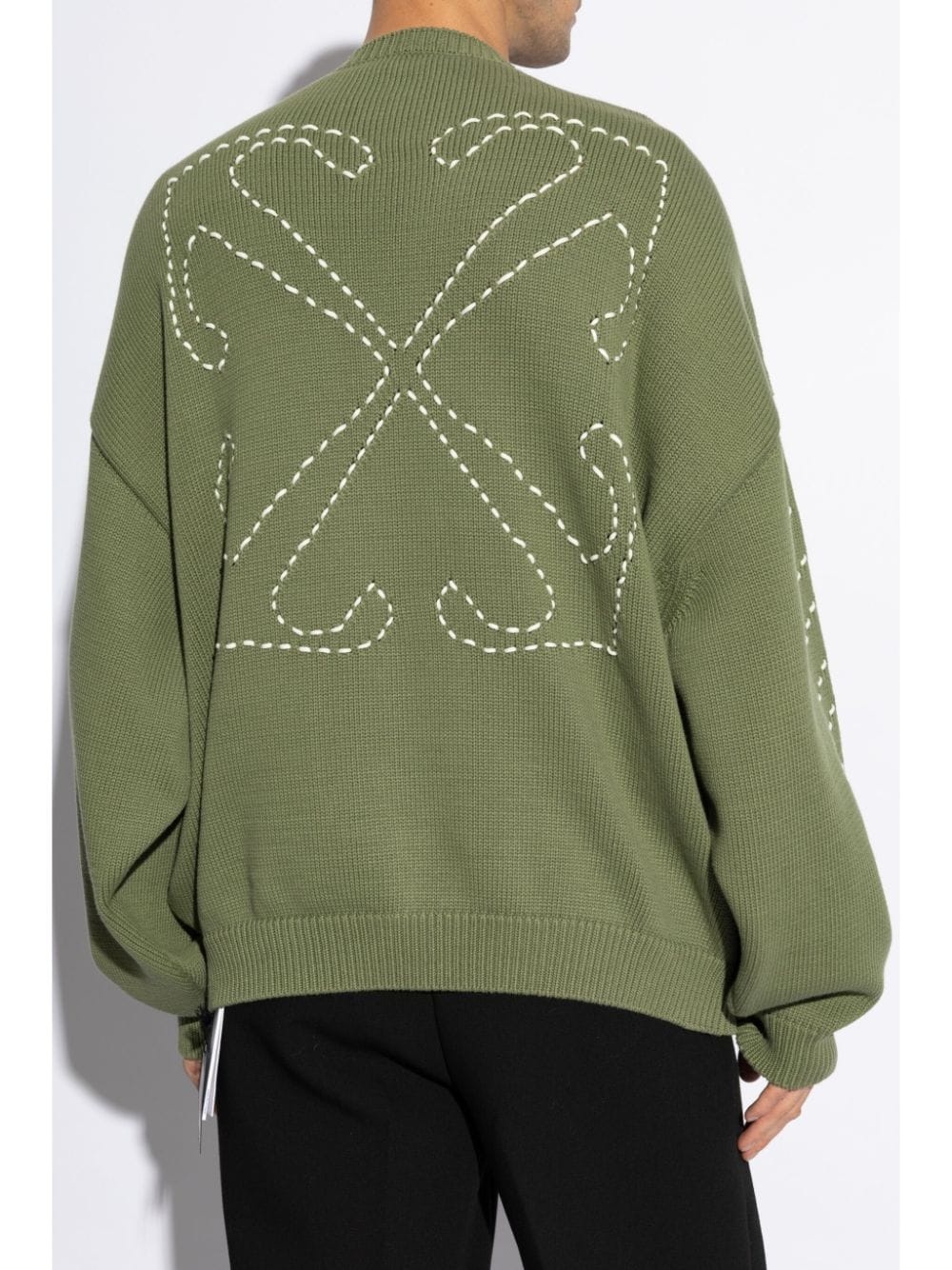 embroidered-logo knitted jumper - 4