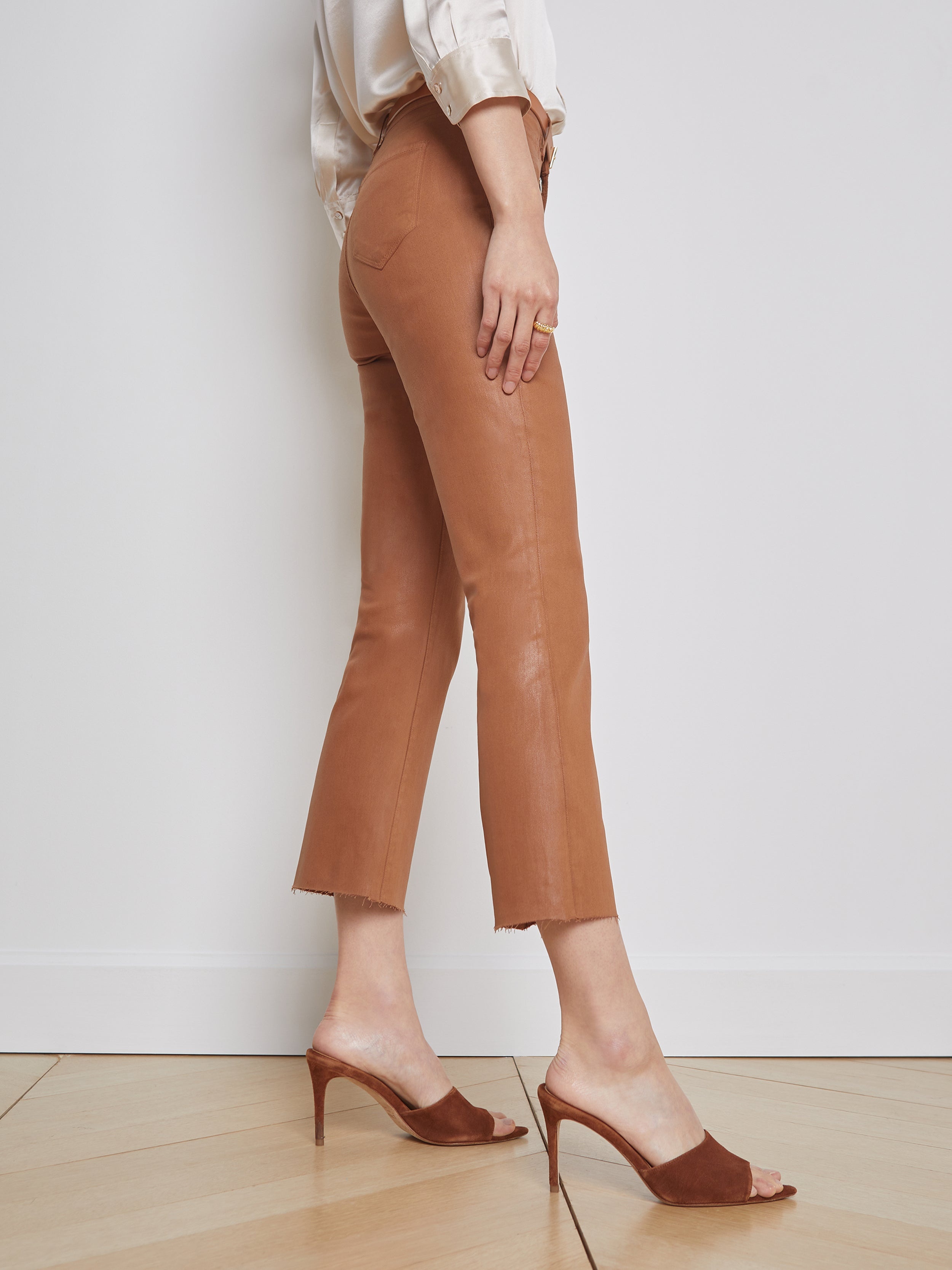Kendra Coated Cropped Flare Jean - 4