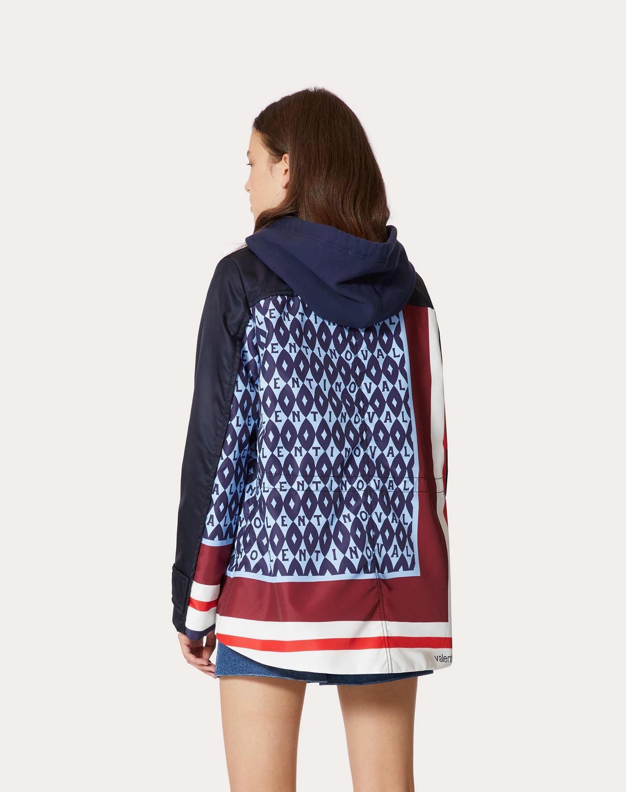 PRINTED NYLON PEA COAT - 4