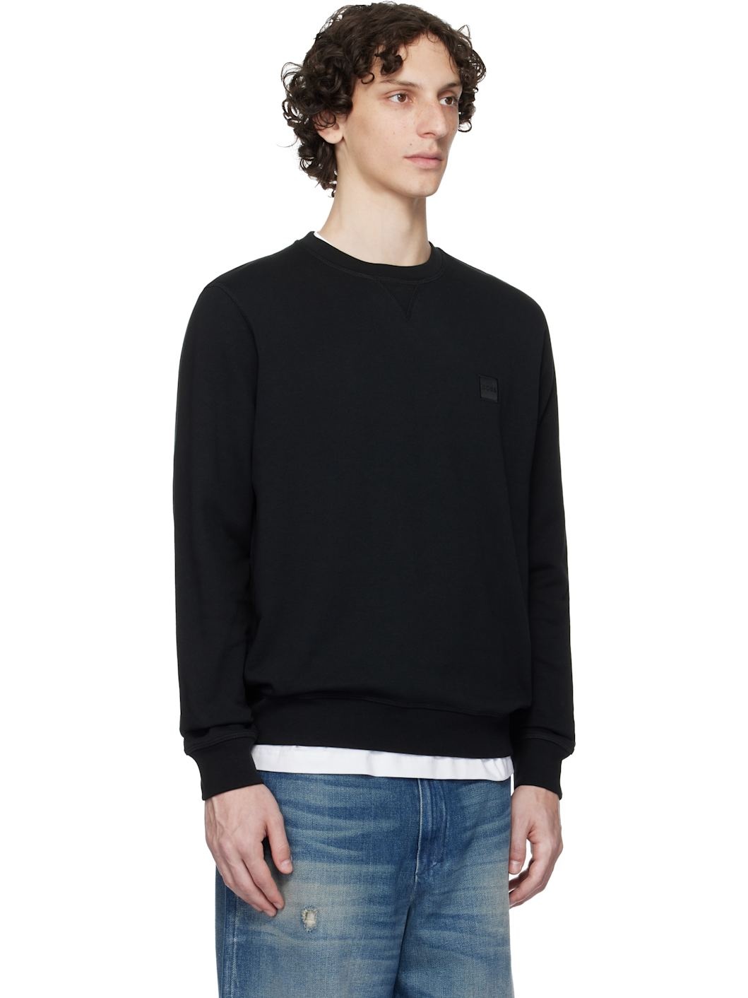 Black Regular-Fit Logo Patch Sweatshirt - 2