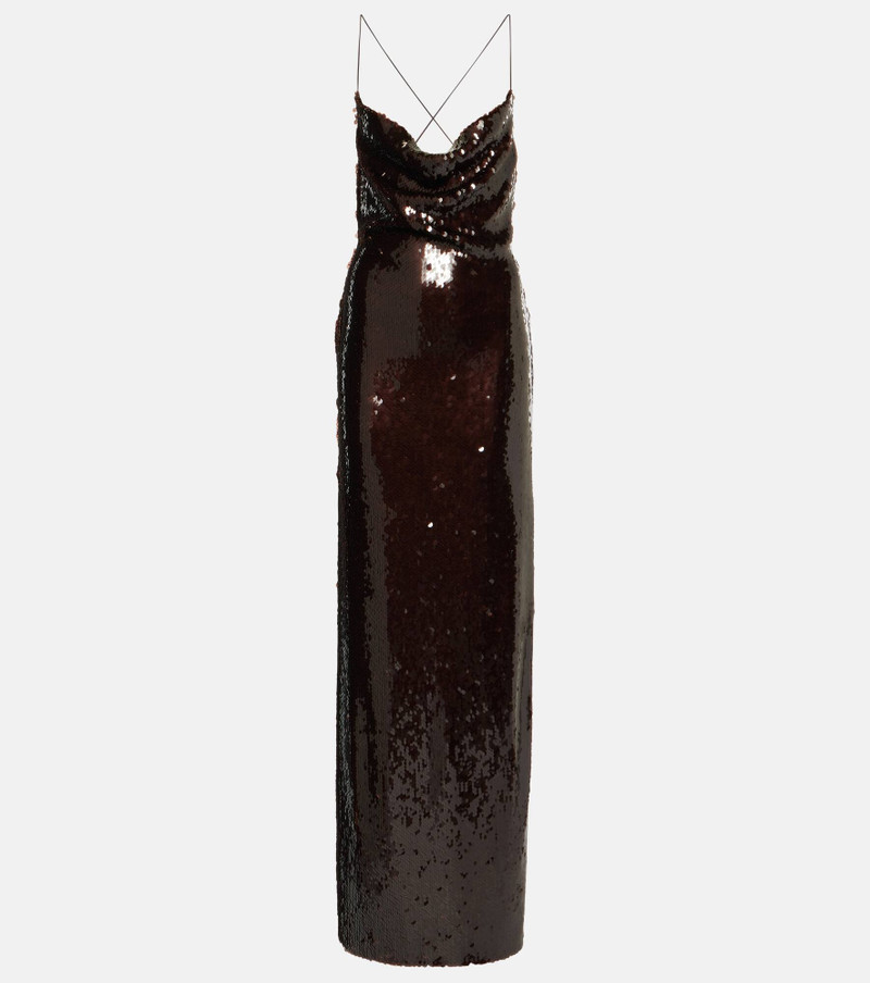 Sequined draped gown - 1
