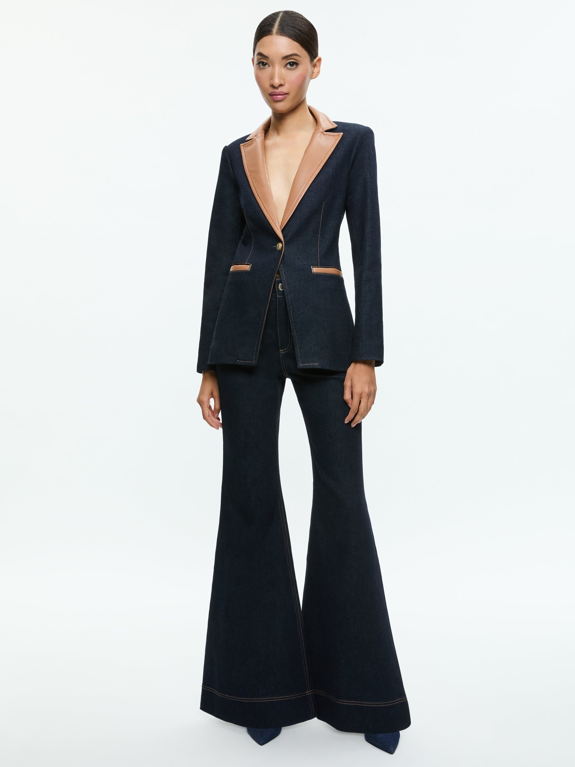 BREANN LONG BLAZER WITH VEGAN COMBO - 6
