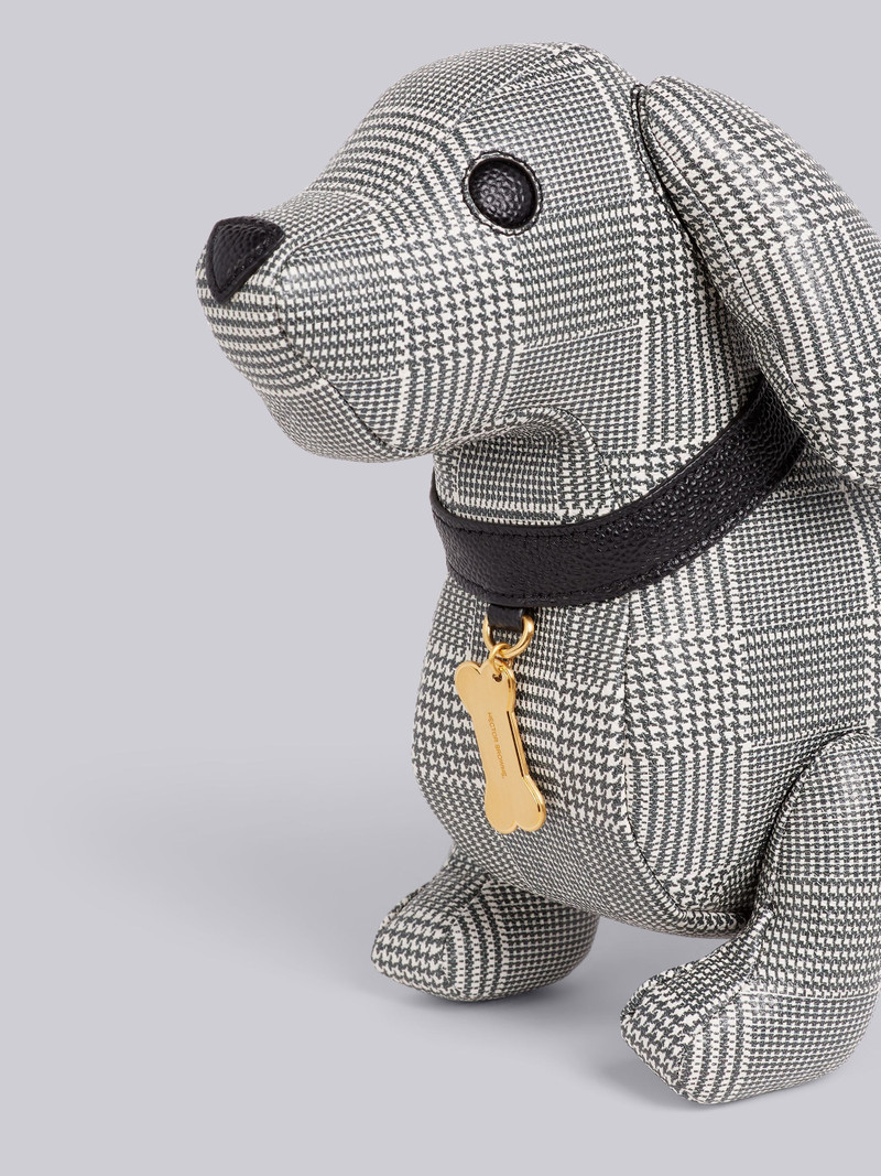 Thom Browne Black and White Pebbled Calfskin Prince of Wales Mini Hector Bag outlook