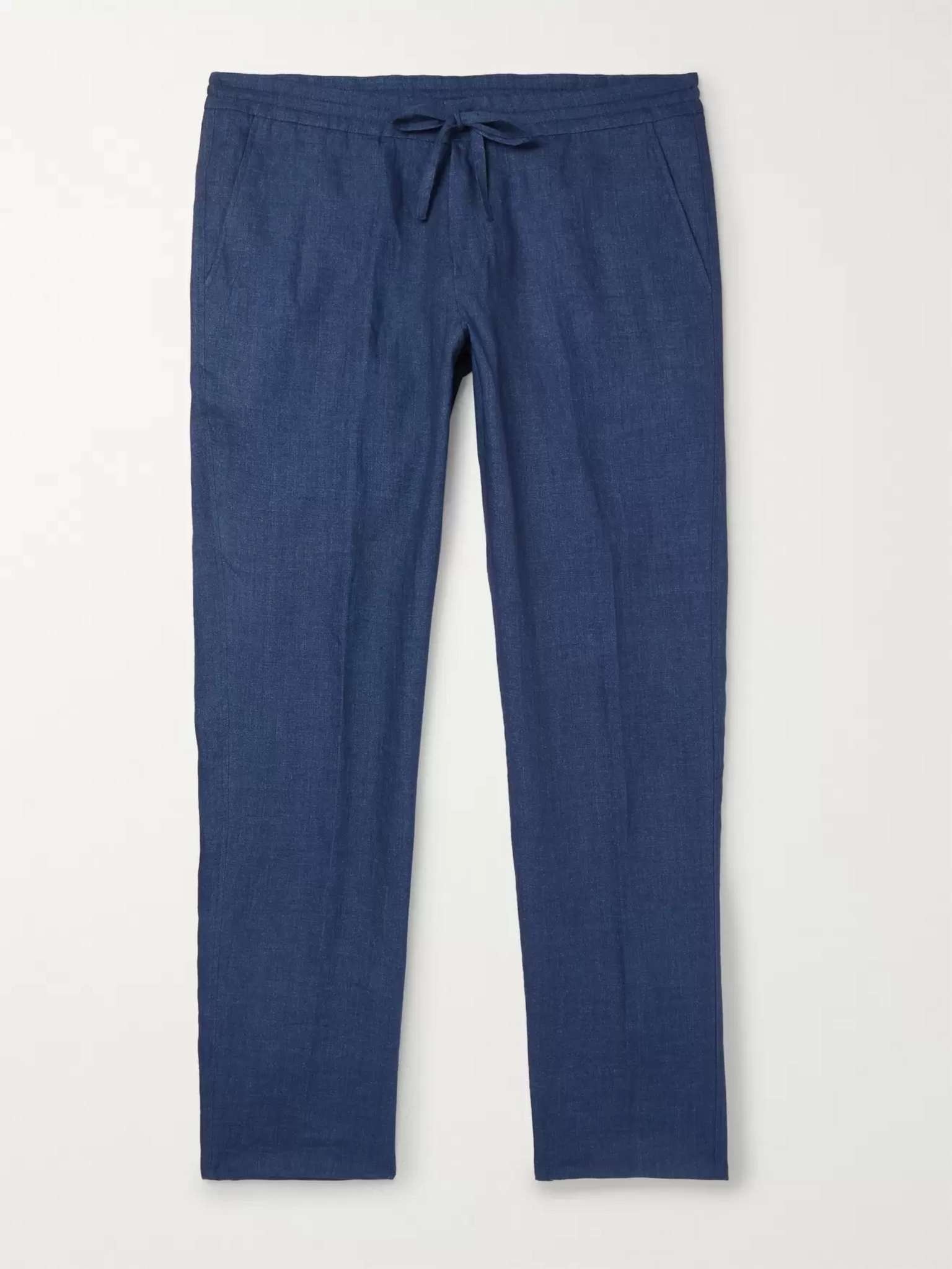 Tapered Stretch Linen-Blend Sweatpants - 1