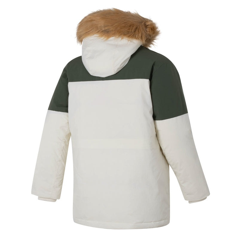 New Balance New Balance Warm Hooded Down Jacket 'White Black' AMJ34323-CIC outlook