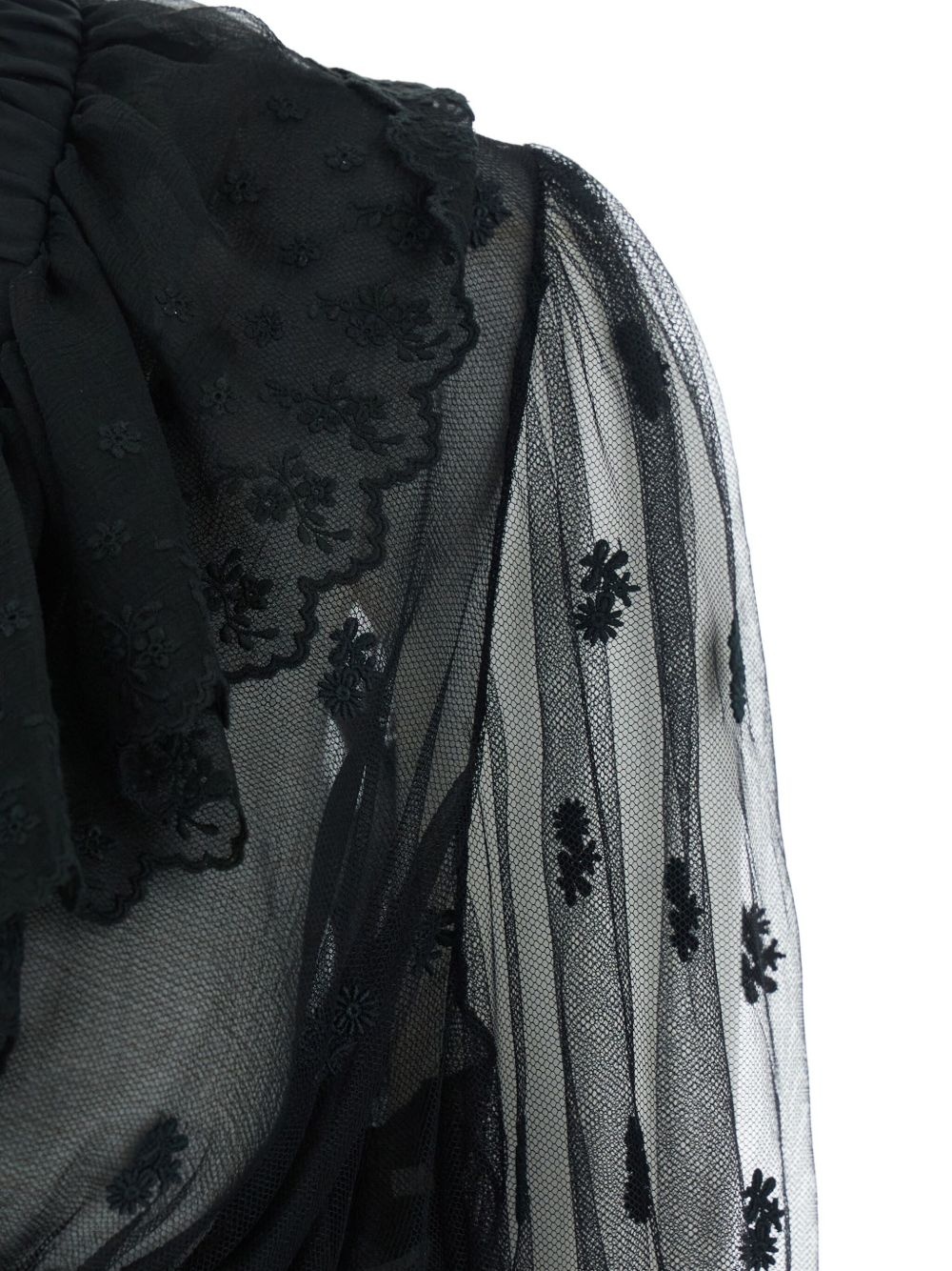 ruffle-detail sheer blouse - 3
