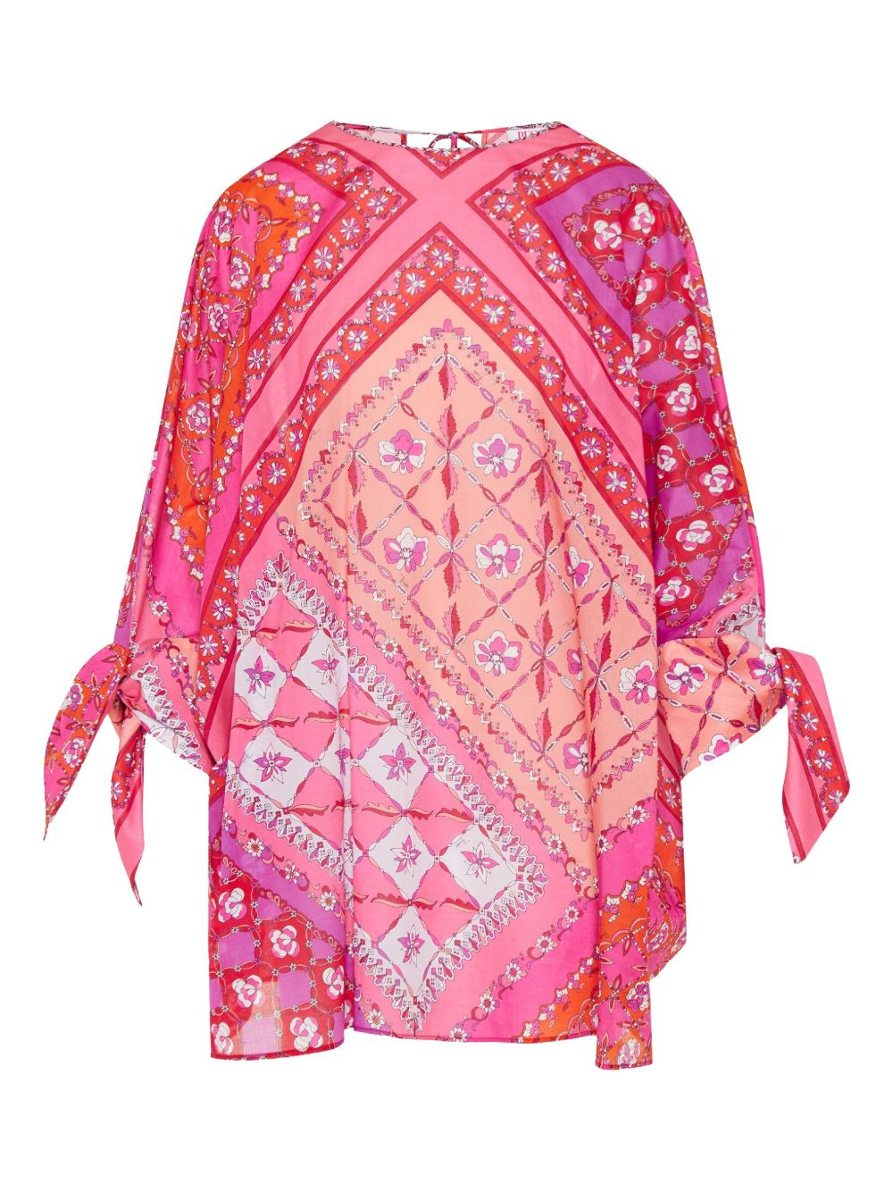 tie-sleeve patterned beach dress - 2