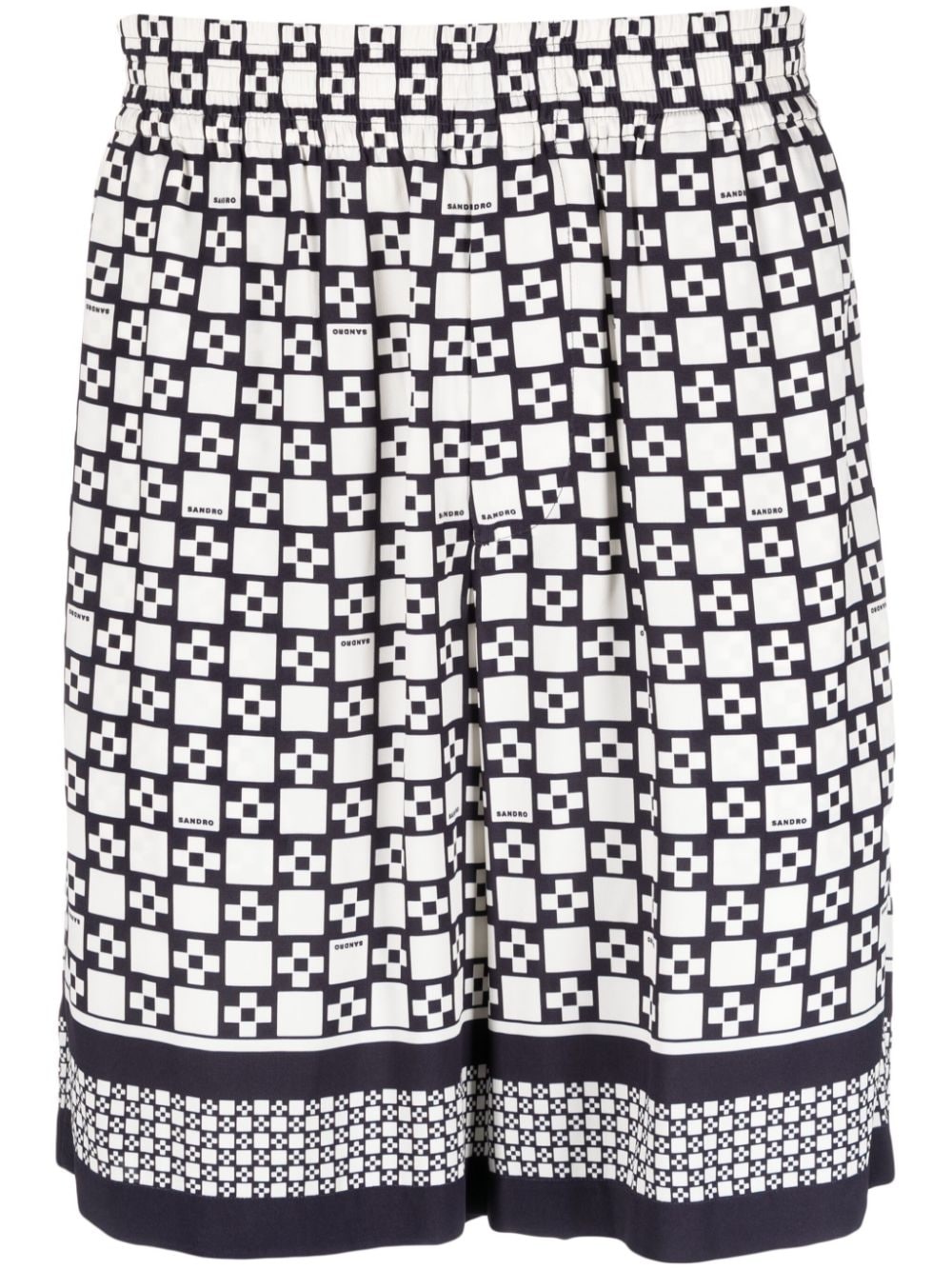 Square Cross logo-print bermuda shorts - 1