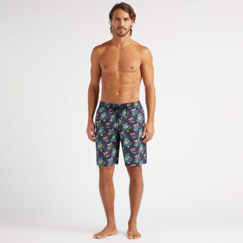 Vilebrequin Men Long Swim Trunks Landscapes Turtles outlook