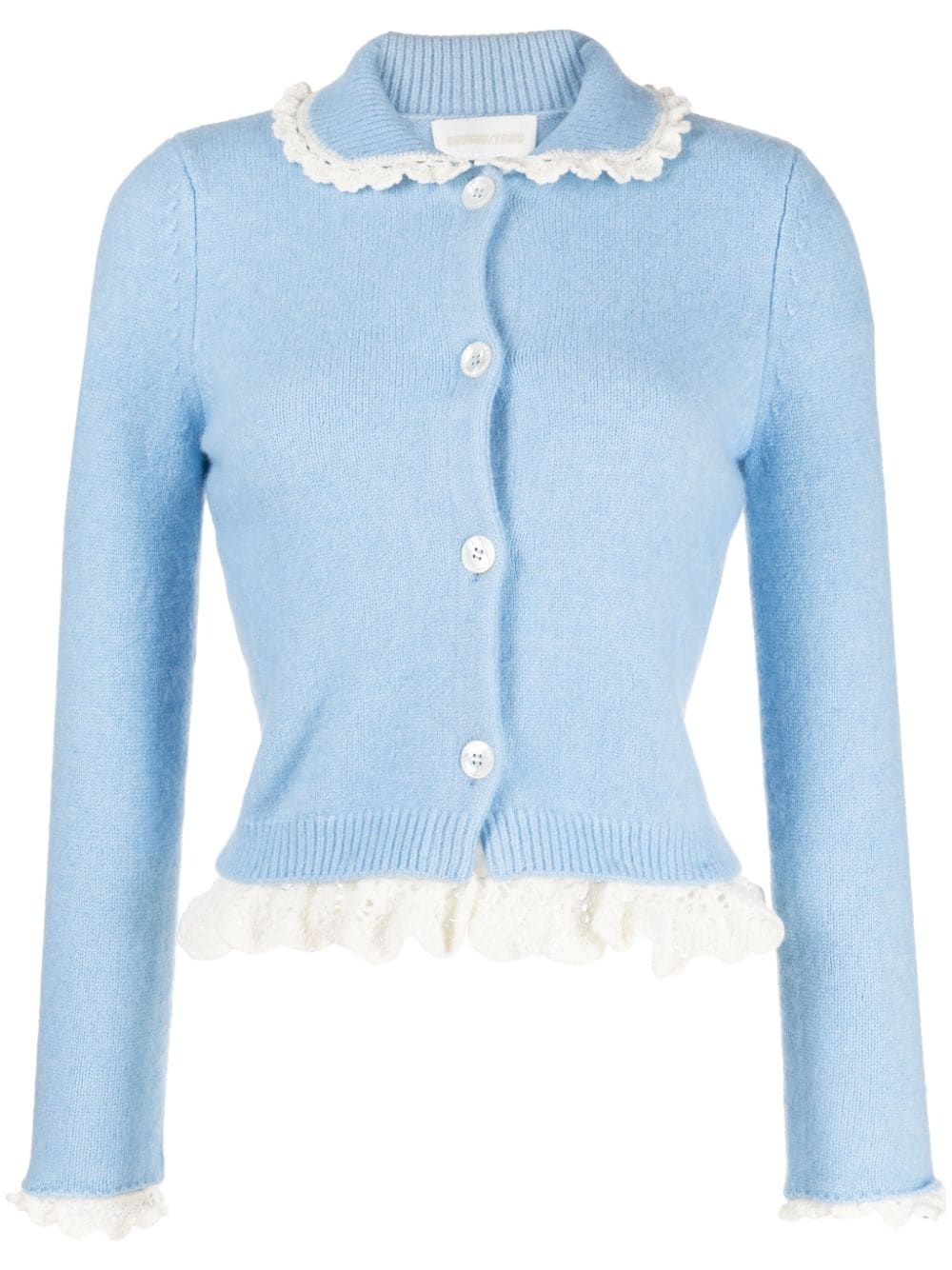 scalloped button-up cardigan - 1