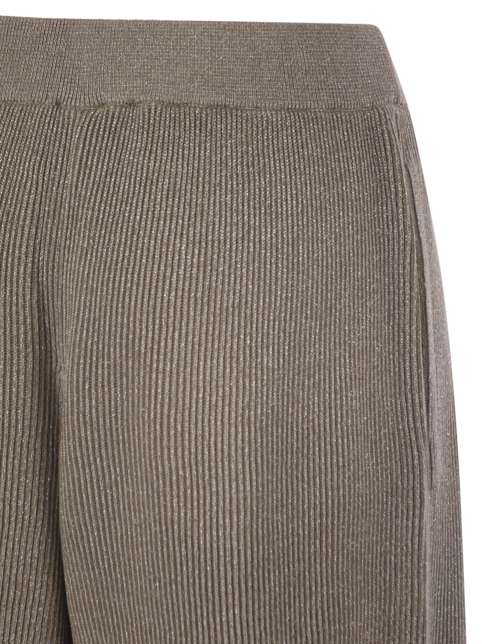 Brunello Cucinelli Women English Rib Cotton And Viscose Pants - 4