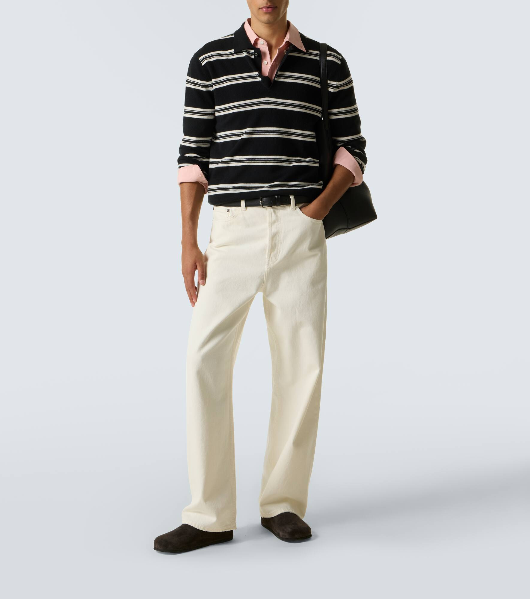 Mr Swansea striped cashmere polo sweater - 2