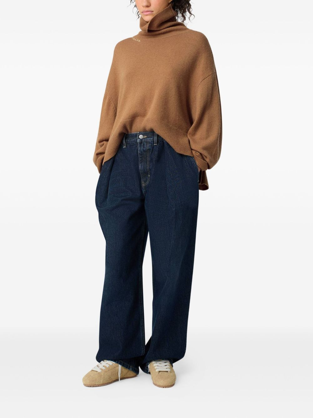 turtleneck split-hem sweater - 2