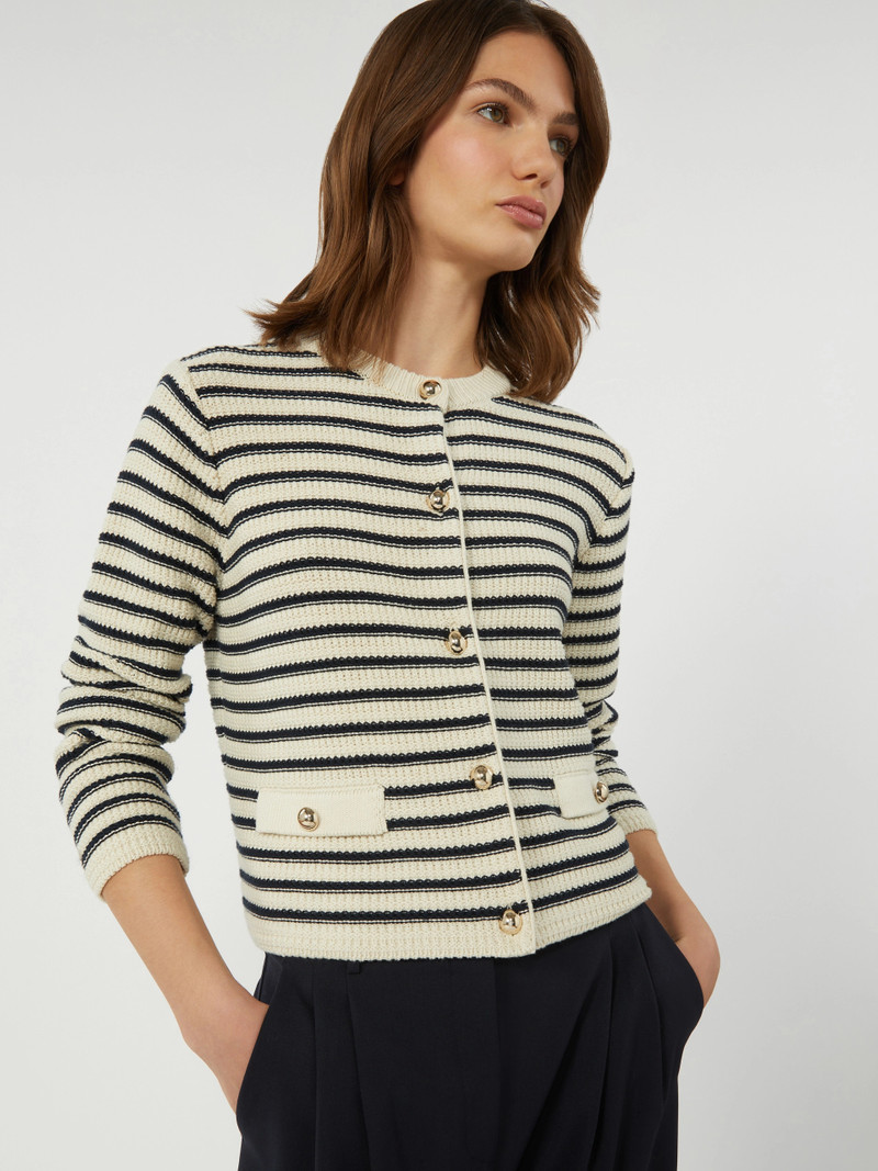 VODKA Cropped cotton cardigan - NAVY 5