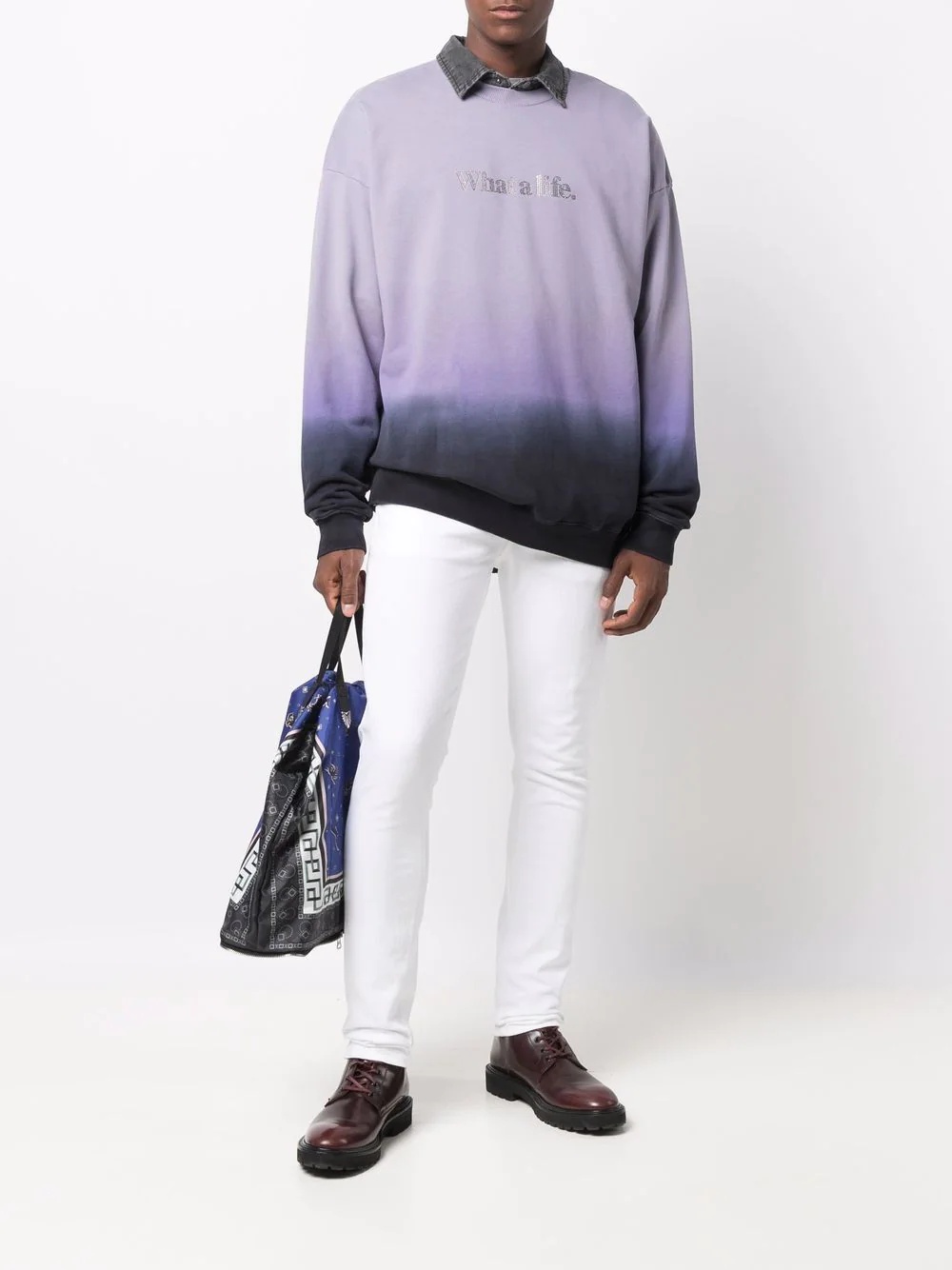 dip-dyed jersey sweatshirt - 2