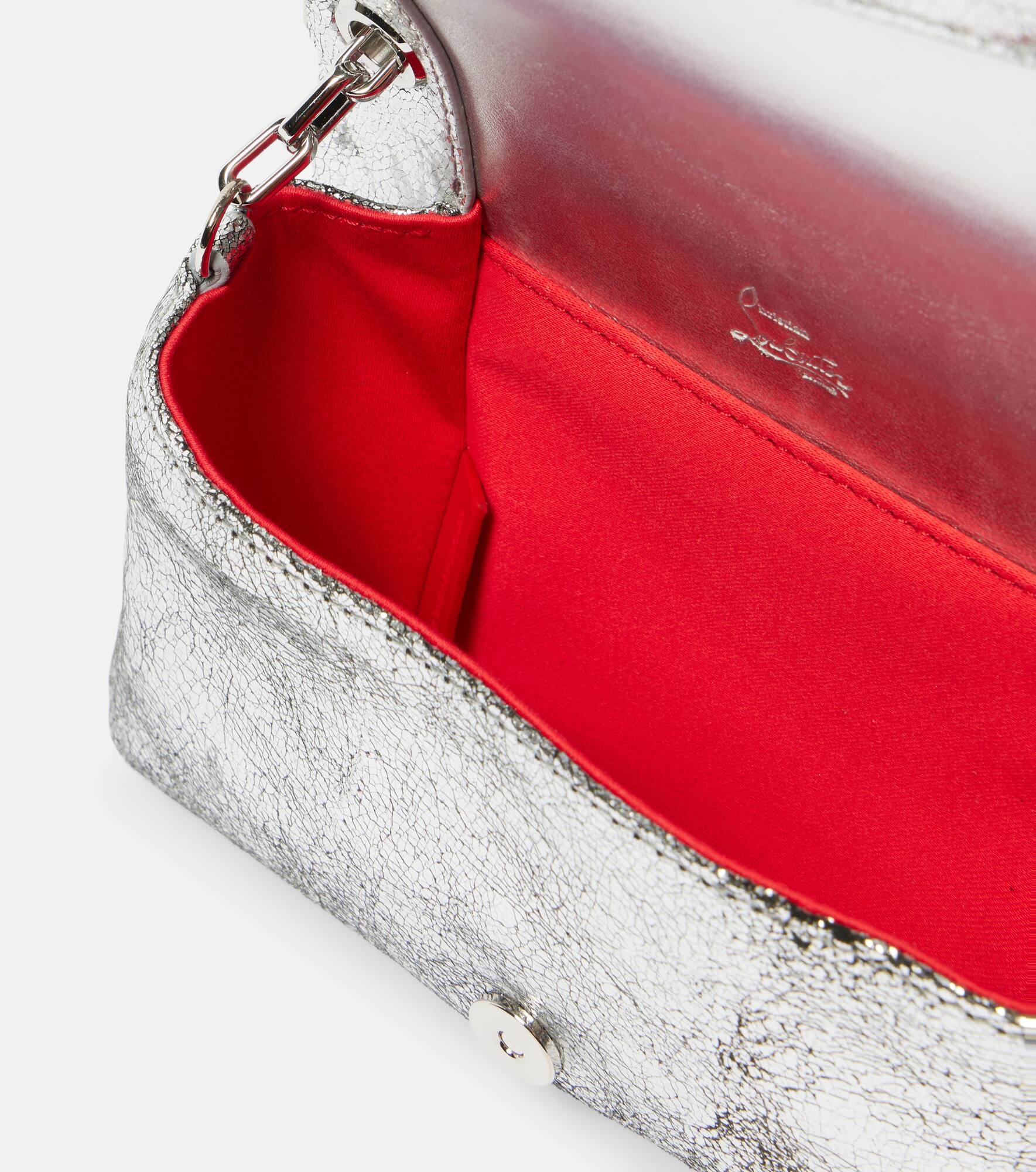 Spiked metallic leather crossbody bag - 3