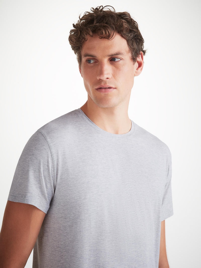 Men's T-Shirt Ethan Micro Modal Stretch Silver Marl - 5