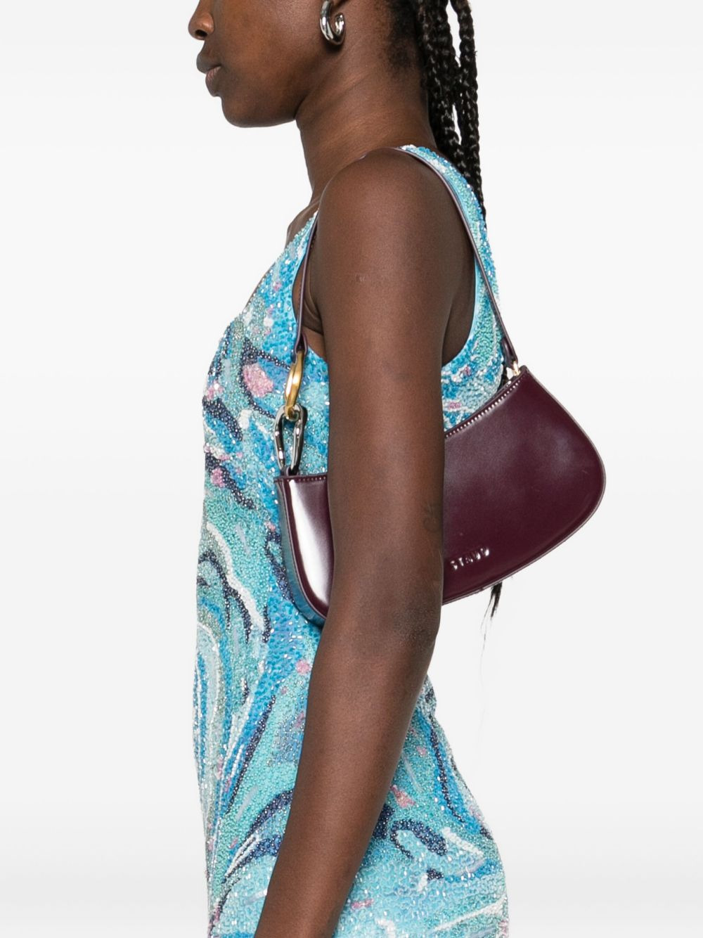 Ollie curved-handle leather shoulder bag - 2