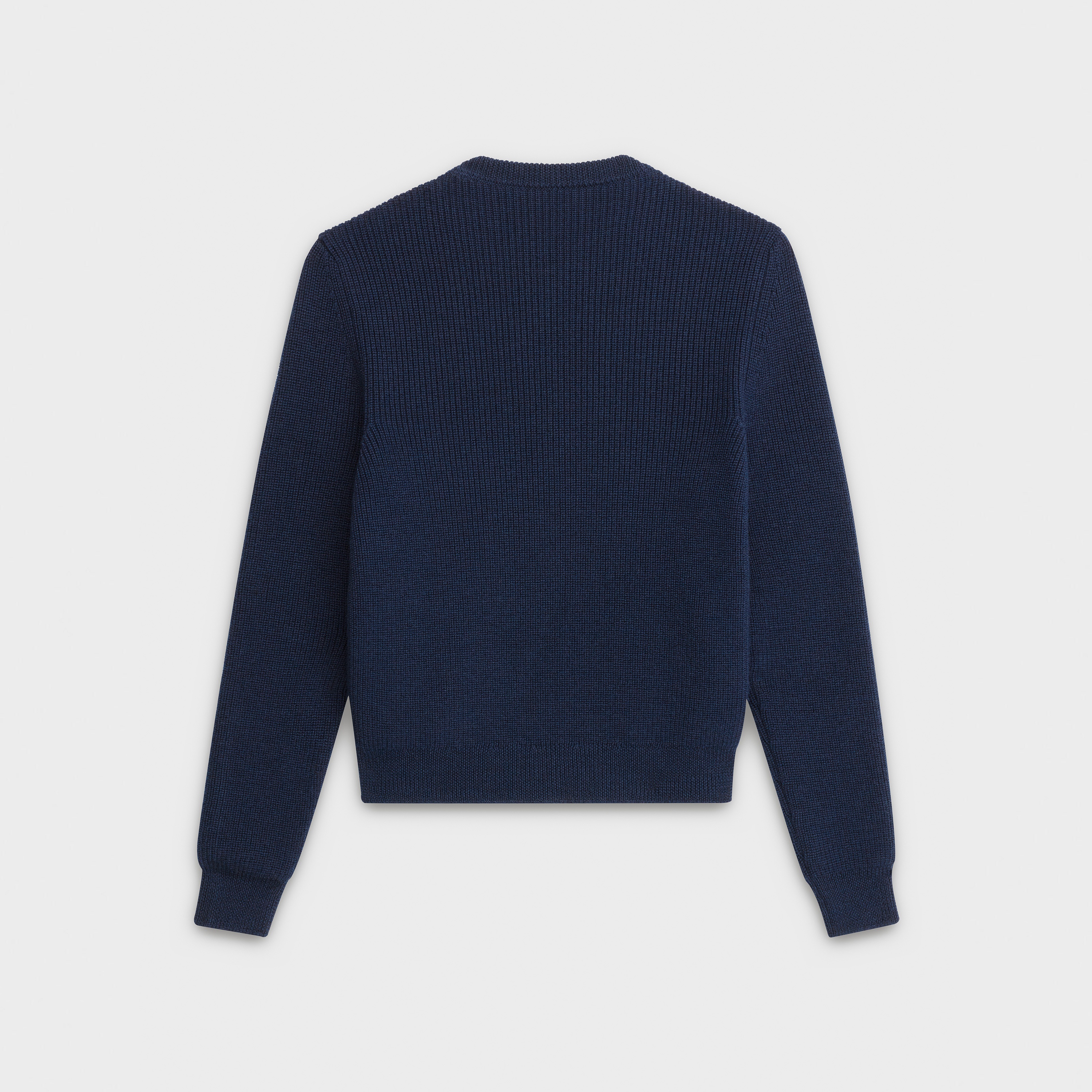 CREW NECK SWEATER IN 'TRIOMPHE' RIBBED WOOL - 2