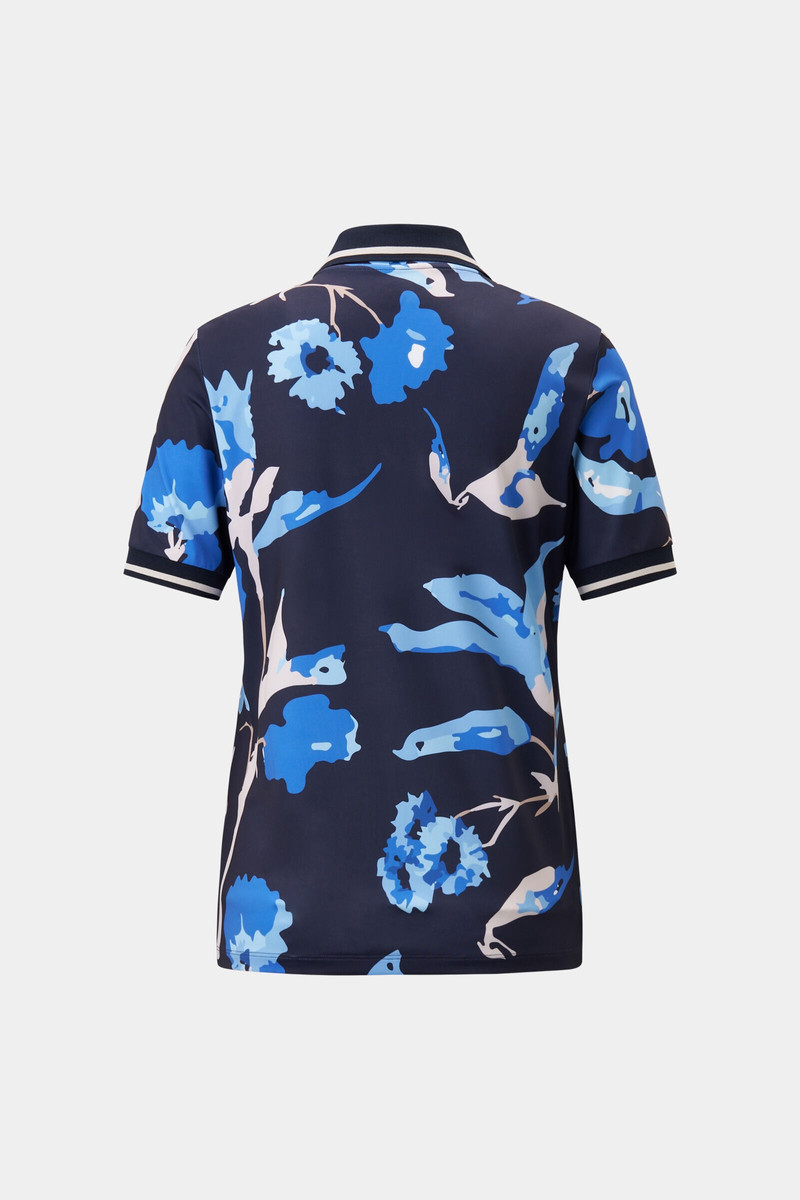 BOGNER Calista functional short-sleeved top in Navy blue/light blue outlook