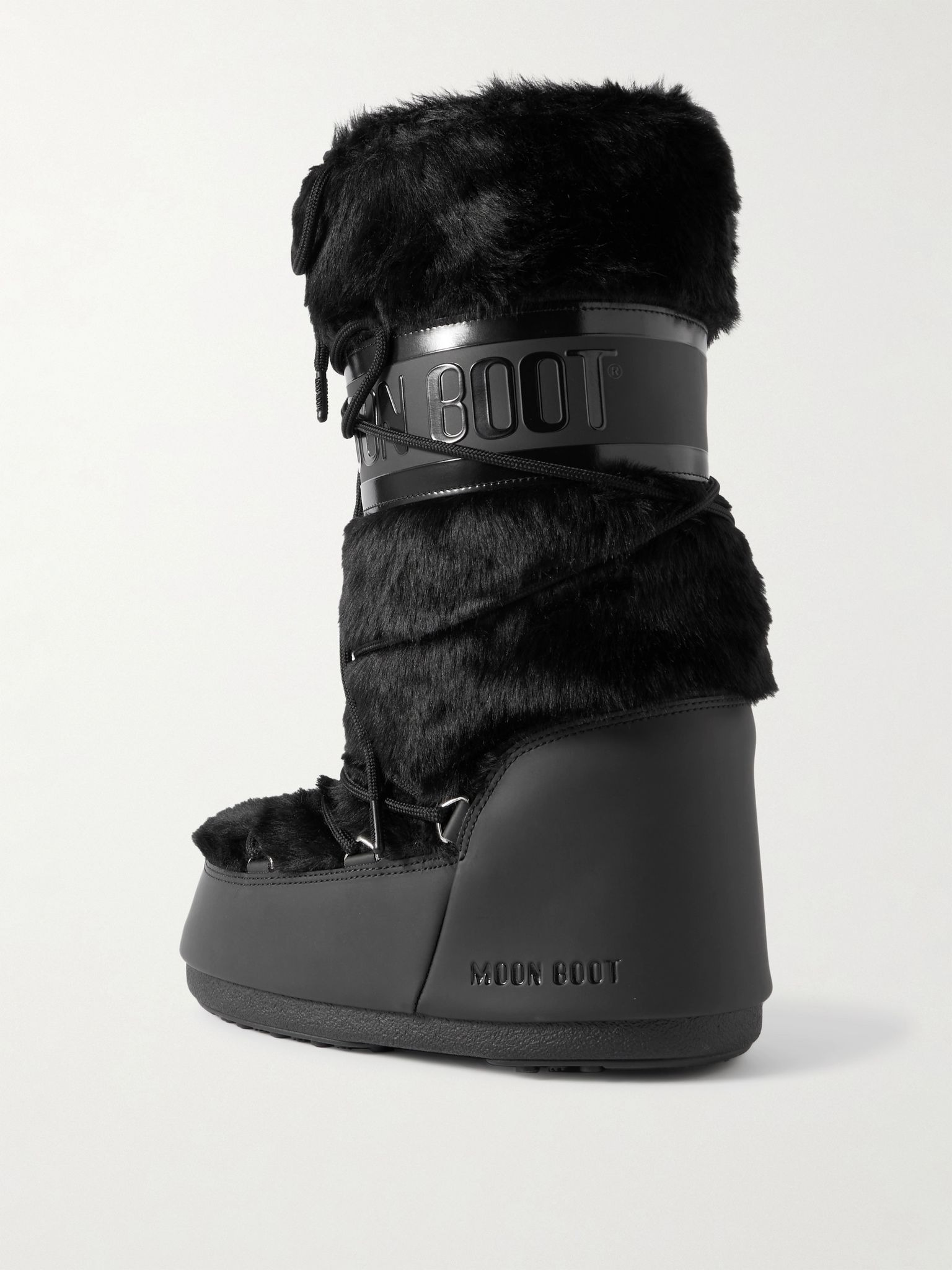 Icon faux fur and faux leather snow boots Black - 3