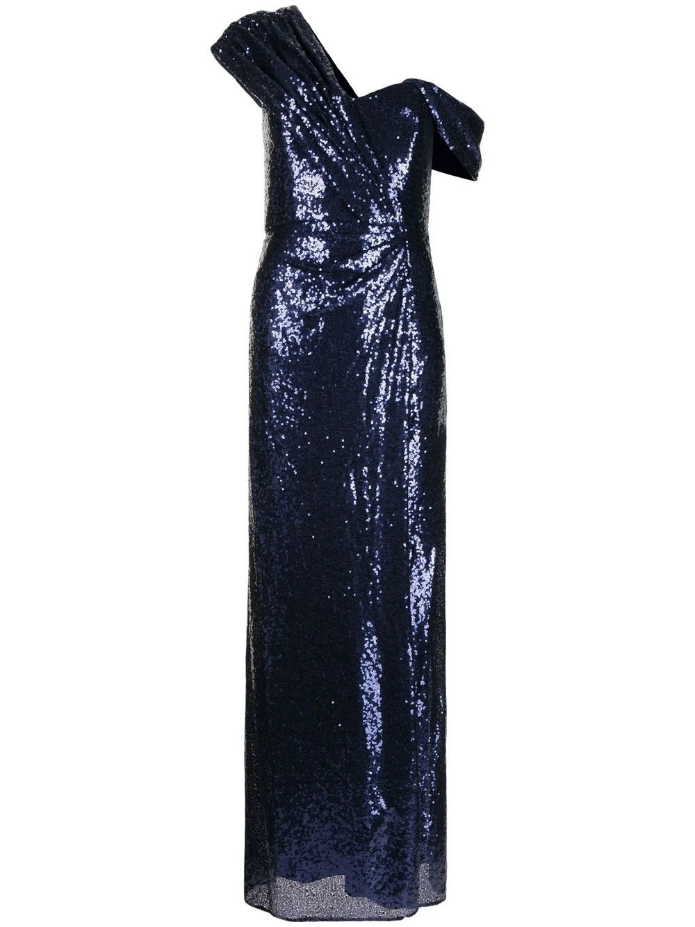 high-shine cold-shoulder midi dress - 1