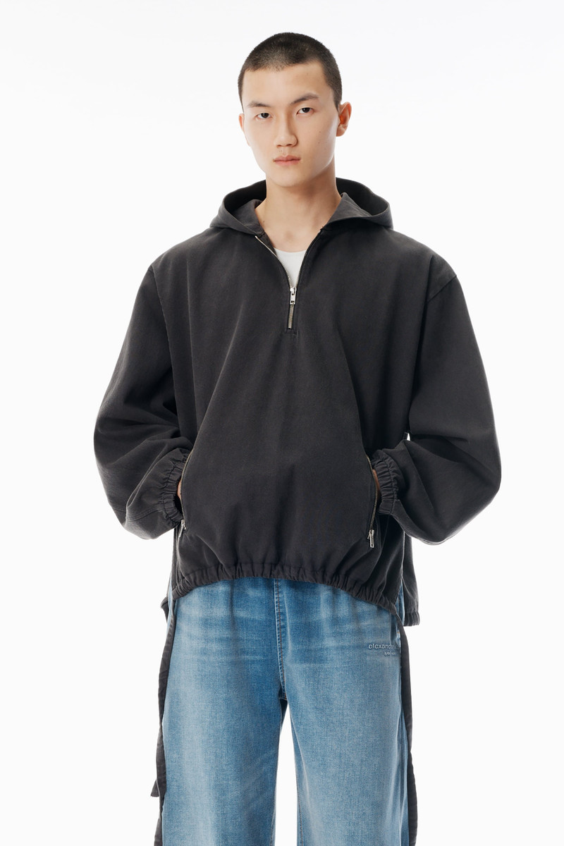 Grey Half-Zip Cotton Hoodie 2