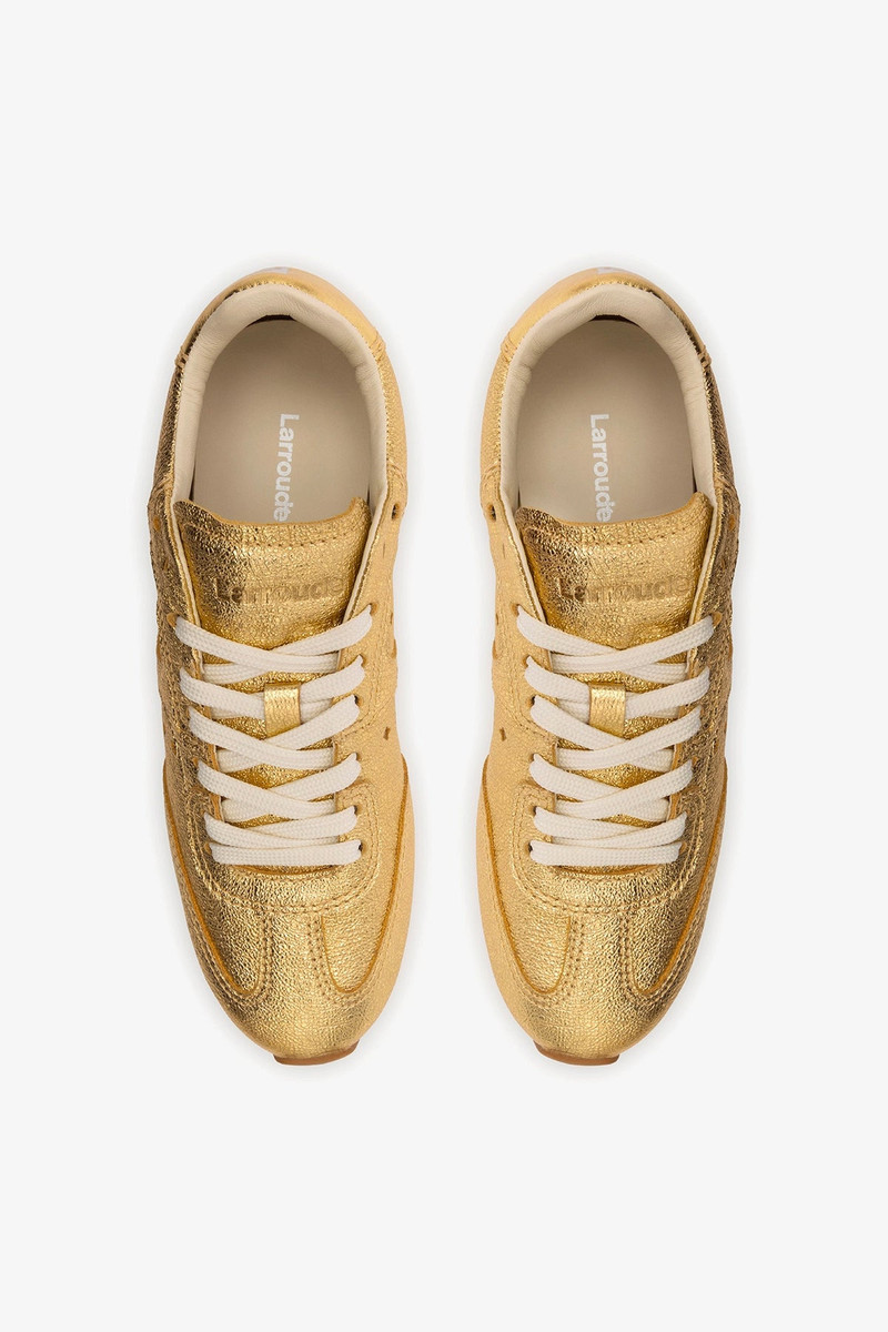 Stella Sneaker In Gold Metallic Leather 6