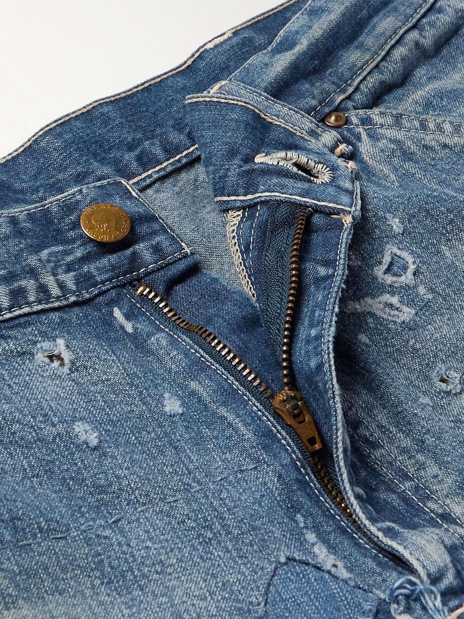 Bootcut Panelled Distressed Jeans - 6